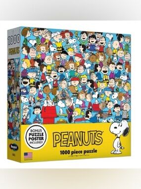 Peanuts 1000 Piece Jigsaw Puzzle “Cast of Characters” RoseArt (Missing 1 Piece)